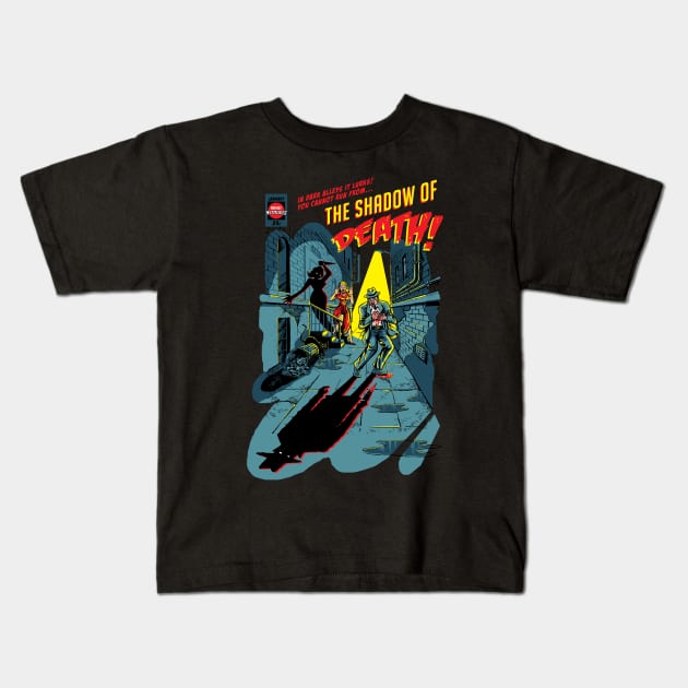 Shadow of Death Kids T-Shirt by Made With Awesome